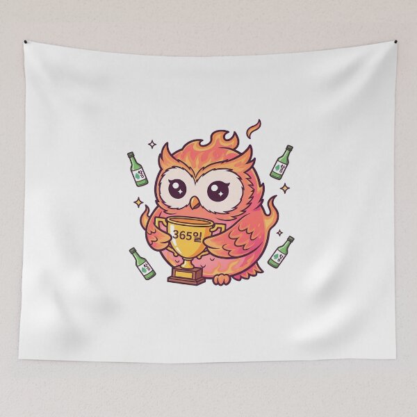 Item preview, Korean language streak fire owl 365 days chibi kpop gift designed and sold by language-des.