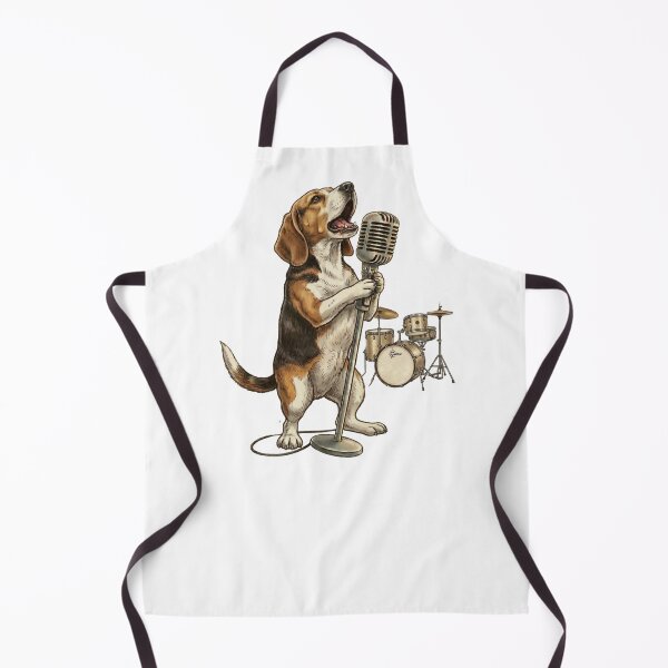 Item preview, Vintage Beagle Singer Drummer Illustration designed and sold by laughingshirts.