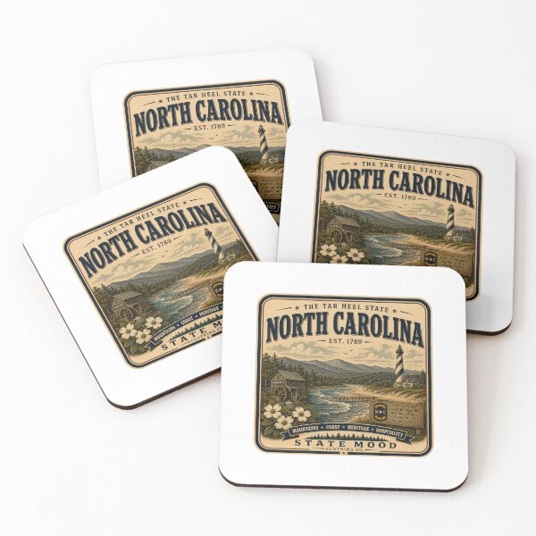 Item preview, North Carolina Tar Heel State Vintage Cape Hatteras Design designed and sold by StateMoodDesigns.