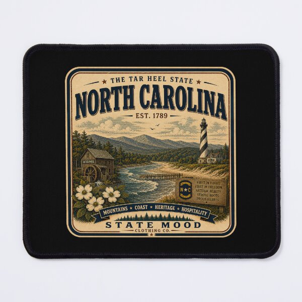 Item preview, North Carolina Tar Heel State Vintage Cape Hatteras Design designed and sold by StateMoodDesigns.