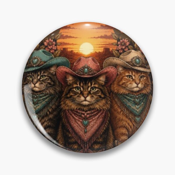 Item preview, Western Rodeo Cats Vintage Cowgirl Desert Art designed and sold by JediKittenWars.