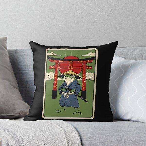 Item preview, Samurai Frog Under Red Torii Gate Vintage Japanese Style designed and sold by JordynLadukeg65.