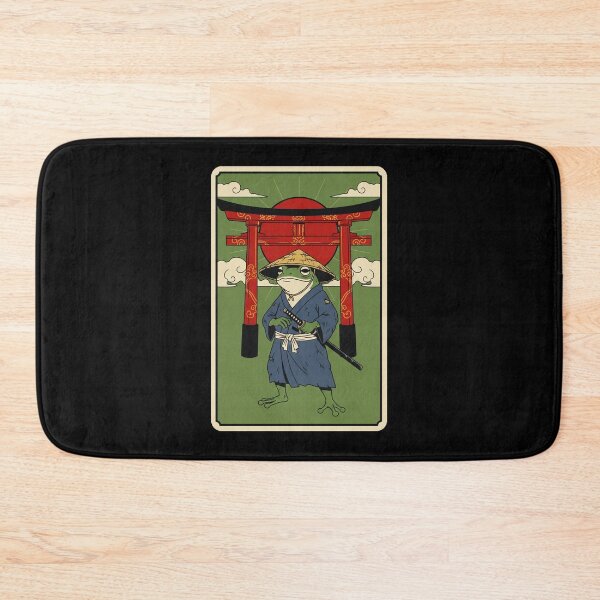 Item preview, Samurai Frog Under Red Torii Gate Vintage Japanese Style designed and sold by JordynLadukeg65.