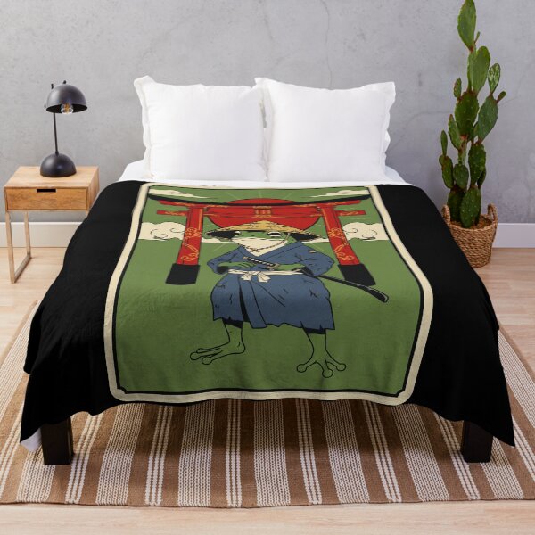 Item preview, Samurai Frog Under Red Torii Gate Vintage Japanese Style designed and sold by JordynLadukeg65.