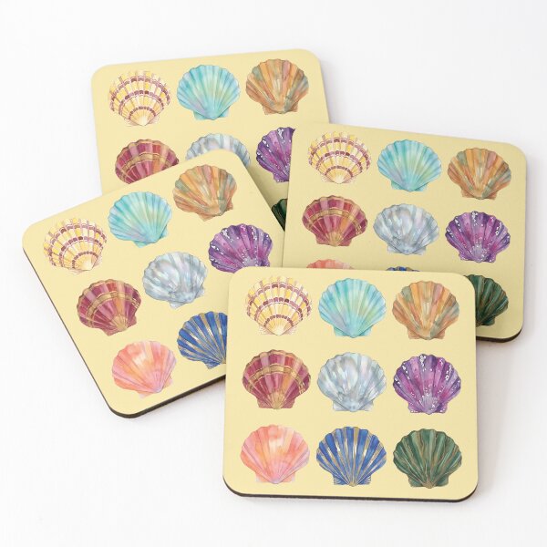 Item preview, Minimal Seashell Grid Coastal Pattern designed and sold by Islabonita..