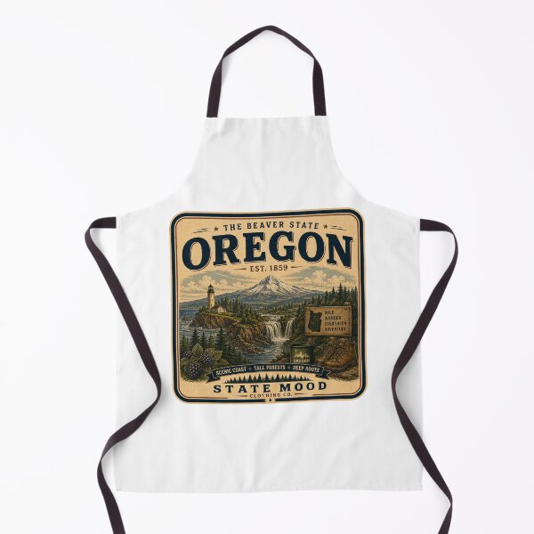 Item preview, Oregon Beaver State Vintage Mount Hood Waterfall Design designed and sold by StateMoodDesigns.