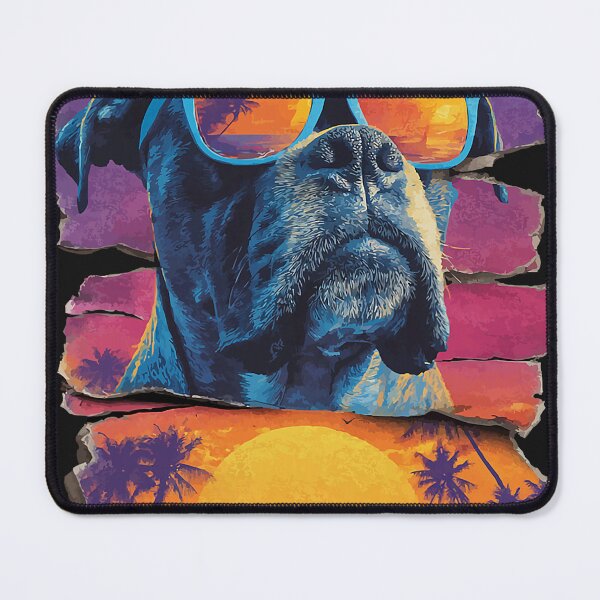 Item preview, Cute Boxer with Sunglasses Sunset Beach Tropical Dog Summer designed and sold by Littermin.