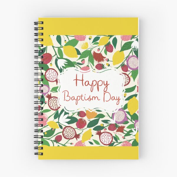 Item preview, Happy Baptism -Day Yellow Lemons and Pomegranates  designed and sold by Nuevomundo Arte Designs by Anahí .