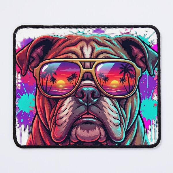 Item preview, Chill Bull Dog Neon Sunset Shades designed and sold by KevLarPrints.