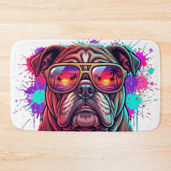 Item preview, Chill Bull Dog Neon Sunset Shades designed and sold by KevLarPrints.
