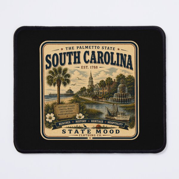 Item preview, South Carolina Palmetto State Vintage Charleston Coastal Design designed and sold by StateMoodDesigns.