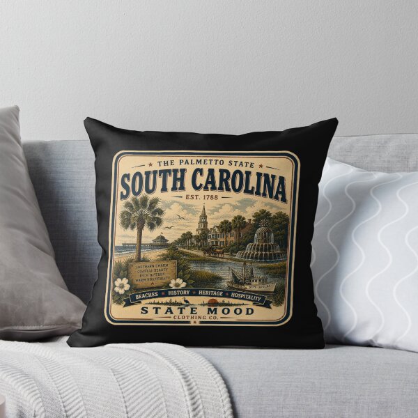 Item preview, South Carolina Palmetto State Vintage Charleston Coastal Design designed and sold by StateMoodDesigns.