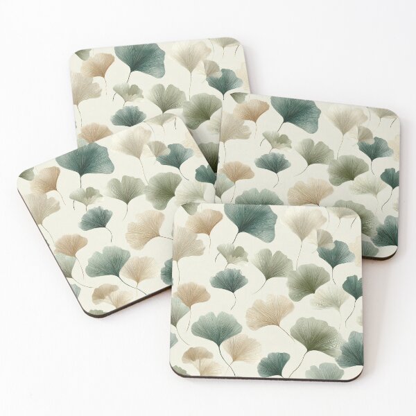Item preview, Seamless Ginkgo leaves pattern - minimalist design sage beige wallpaper background designed and sold by AmoebaPress.