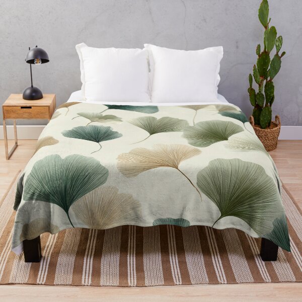 Item preview, Seamless Ginkgo leaves pattern - minimalist design sage beige wallpaper background designed and sold by AmoebaPress.