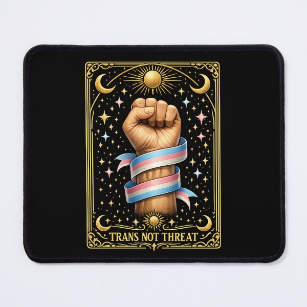 Item preview, Trans Not Threat Tarot Card Transgender Pride designed and sold by RedVista.