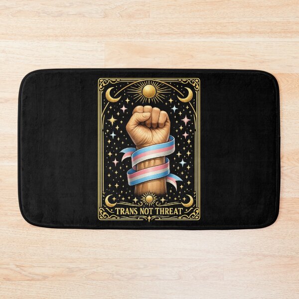 Item preview, Trans Not Threat Tarot Card Transgender Pride  designed and sold by RedVista.
