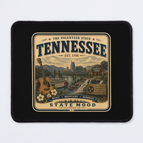 Item preview, Tennessee Volunteer State Vintage Nashville Skyline Guitar Design designed and sold by StateMoodDesigns.