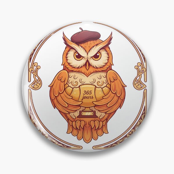 Item preview, French language streak owl beret 365 days Paris learner gift designed and sold by language-des.