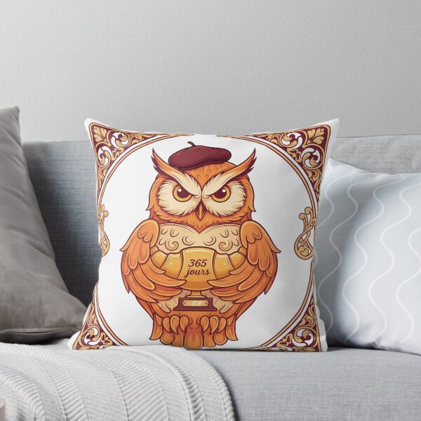 Item preview, French language streak owl beret 365 days Paris learner gift designed and sold by language-des.