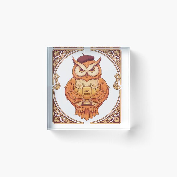 Item preview, French language streak owl beret 365 days Paris learner gift designed and sold by language-des.