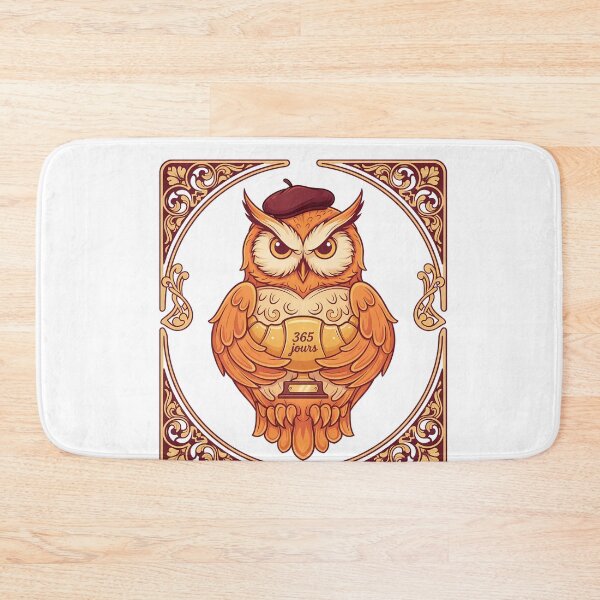 Item preview, French language streak owl beret 365 days Paris learner gift designed and sold by language-des.