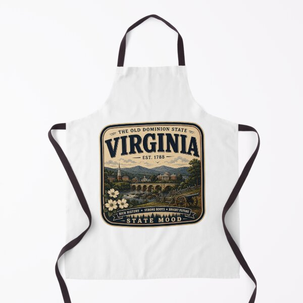 Item preview, Virginia Old Dominion State Vintage Blue Ridge Mountain Design designed and sold by StateMoodDesigns.