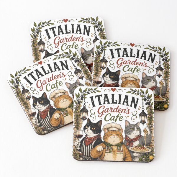 Item preview, Vintage Italian Cafe Spghetti Cats Cozy Pasta Wine Glass designed and sold by JediKittenWars.