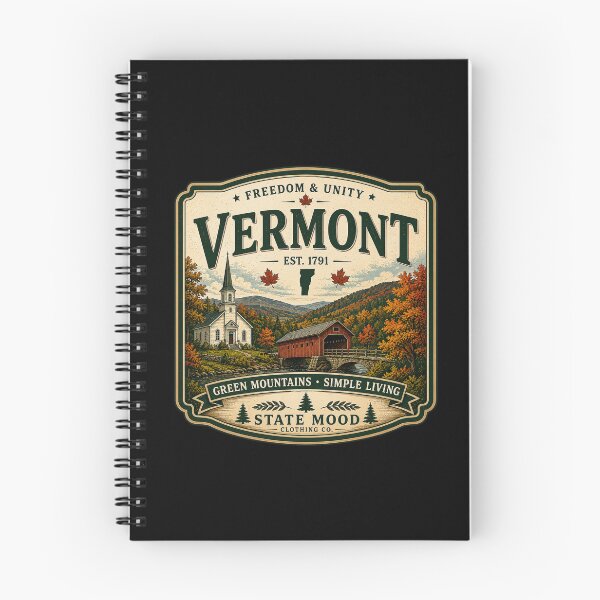 Item preview, Vermont Freedom and Unity Vintage Autumn Landscape designed and sold by StateMoodDesigns.