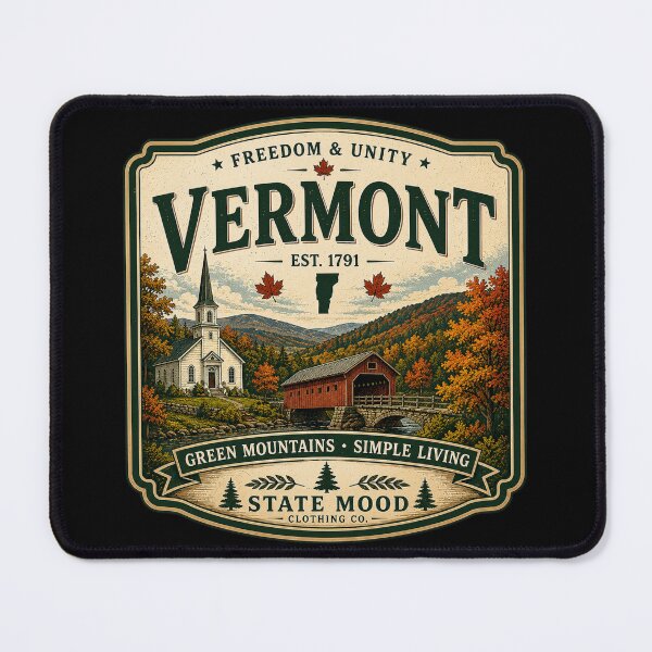 Item preview, Vermont Freedom and Unity Vintage Autumn Landscape designed and sold by StateMoodDesigns.