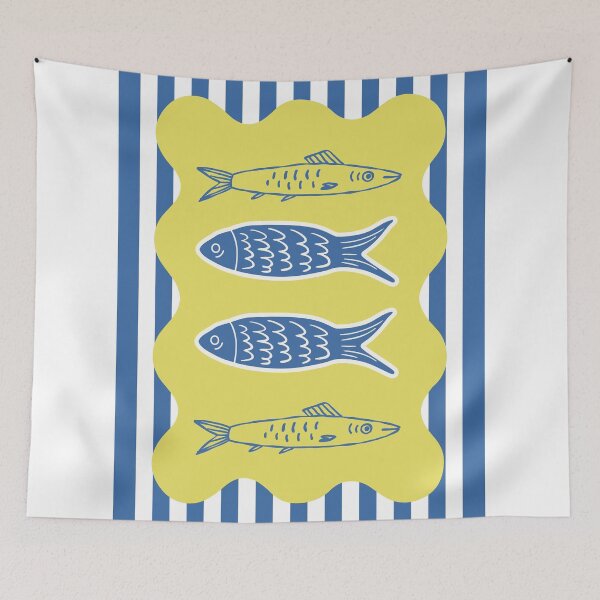 Item preview, Preppy Coastal Summer Sardines Aesthetic designed and sold by VibranPalette.