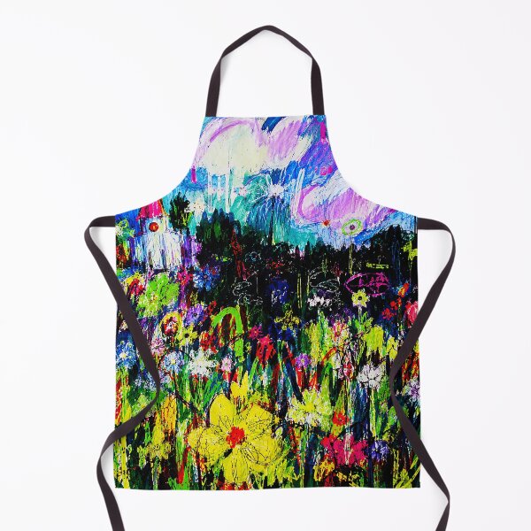 Item preview, Colorful Wildflower Meadow Dreamscape With Church Tower Expressionist designed and sold by eliramaison.