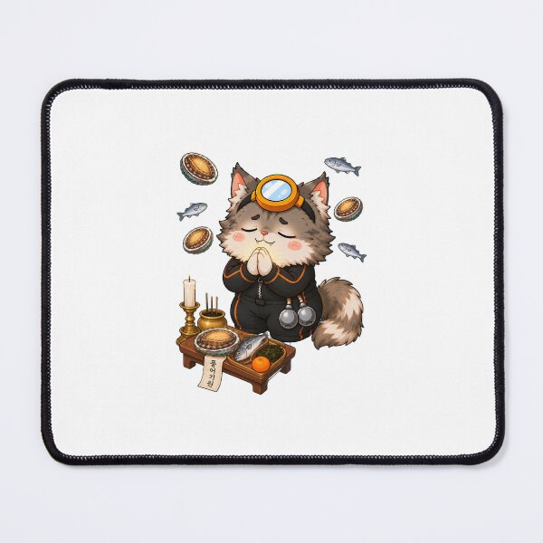Item preview, KOREA HAENAM - Cute Chibi Maine Coon Cat Praying Pungeonje Sticker designed and sold by KOREA-HAENAM.