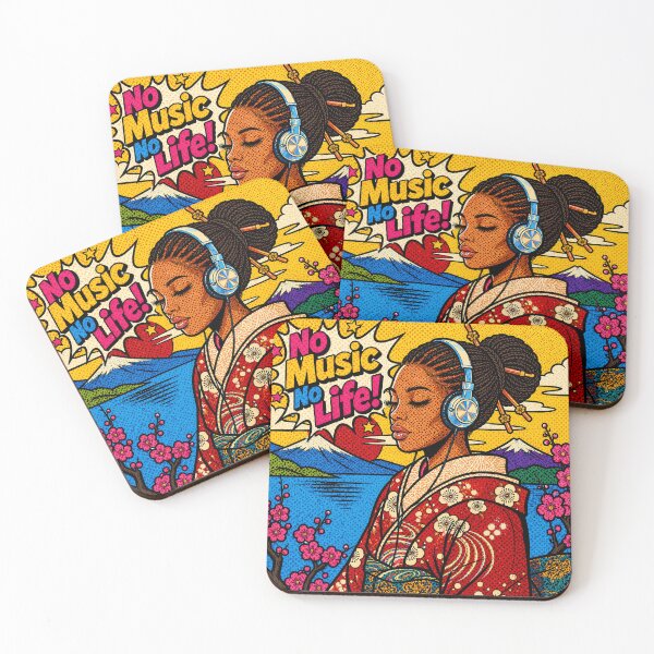Item preview, Japan x Black Beauty - "No Music, No Life" (comic style) designed and sold by Studio-MiMi.