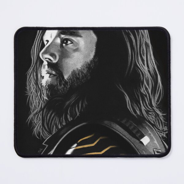 Item preview, Bucky Barnes the Winter Soldier charcoal drawing designed and sold by Jenvonlee.