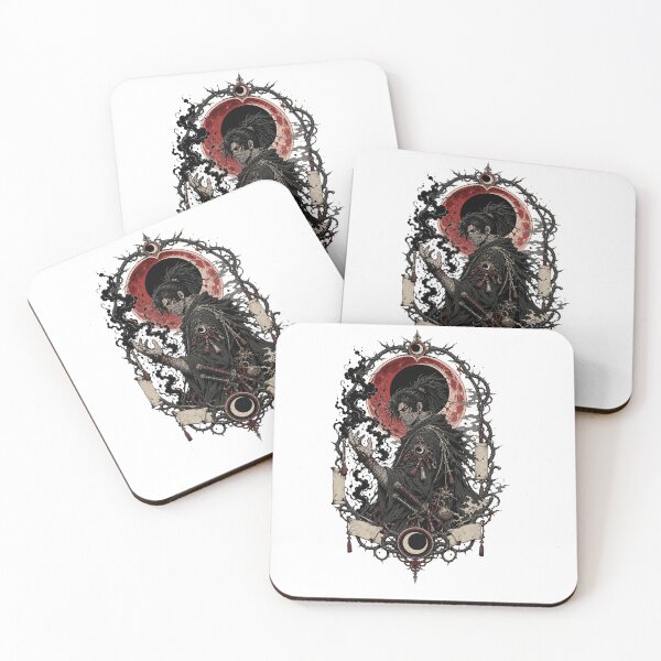 Item preview, Cursed Ink Ronin Dark Anime Tattoo Flash Art designed and sold by oddpawstudio.