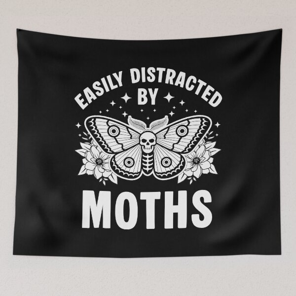 Item preview, Easily Distracted by Moths - Funny Death Hawkmoth Aesthetic designed and sold by Dmetalx Art Apparel.