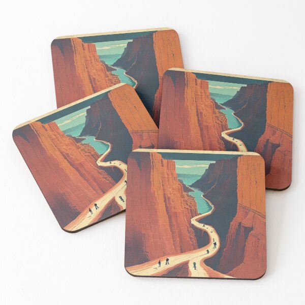 Item preview, Canyon Switchback Hike Vintage WPA Style Poster Te designed and sold by FoxglovePress.