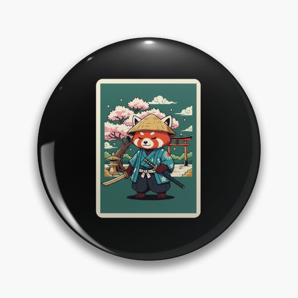 Item preview, Cute Samurai Red Panda Under Cherry Blossoms Japanese Cartoon designed and sold by JordynLadukeg65.