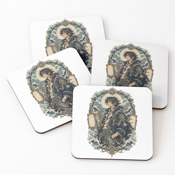 Item preview, Ocean Outlaw Saint Anime Tattoo Flash Art designed and sold by oddpawstudio.