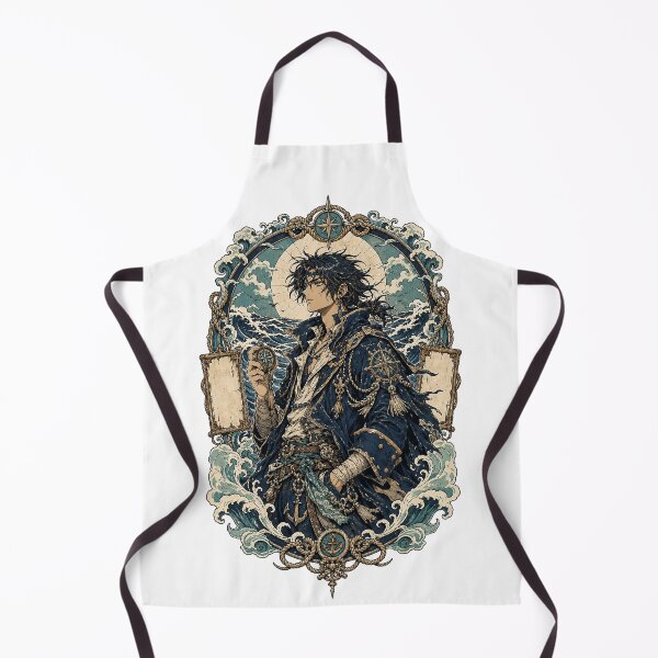 Item preview, Ocean Outlaw Saint Anime Tattoo Flash Art designed and sold by oddpawstudio.