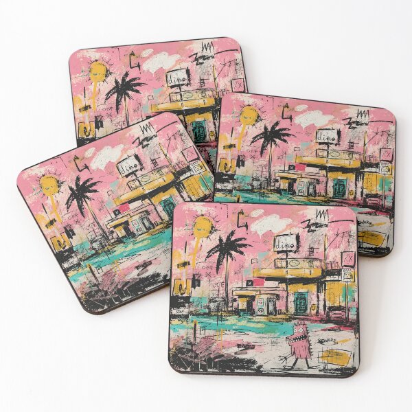 Item preview, Chaotic Pink Street Scene With Graffiti Monster Urban designed and sold by eliramaison.