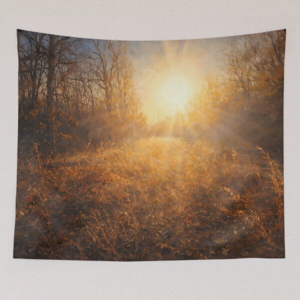 Item preview, Golden Solitude: Impressionist Autumn Forest Painting designed and sold by Blossom-Breeze.