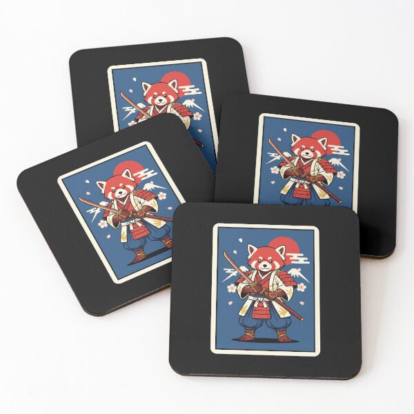 Item preview, Samurai Red Panda Retro Japanese Style Cartoon Warrior designed and sold by JordynLadukeg65.