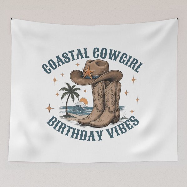 Item preview, Coastal Cowgirl Western Beach Birthday Vibes  designed and sold by TheBeesForYou.