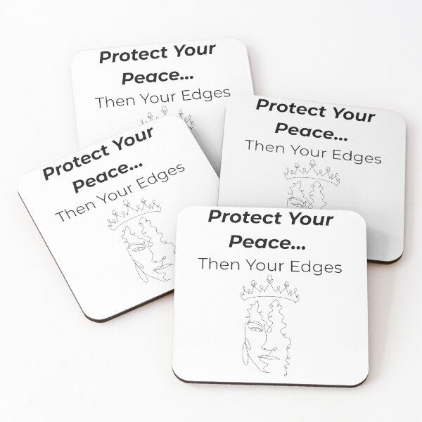 Item preview, Protect Your Peace Quote – Black Girl Line Art Design   designed and sold by Fated & Unbothered.