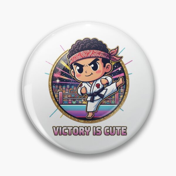 Item preview, Victory Is Cute - Chibi Karate Fighter Sticker & Apparel designed and sold by CleverCulture.