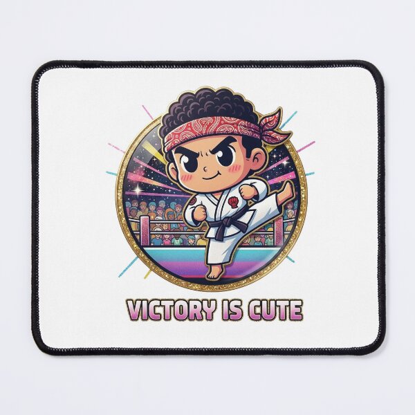 Item preview, Victory Is Cute - Chibi Karate Fighter Sticker & Apparel designed and sold by CleverCulture.
