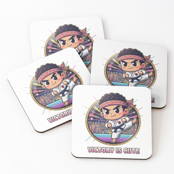 Item preview, Victory Is Cute - Chibi Karate Fighter Sticker & Apparel designed and sold by CleverCulture.