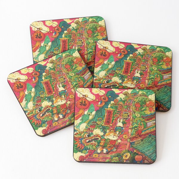 Item preview, Colorful Lucky Festival Street with Lanterns and Whimsical Parade designed and sold by eliramaison.
