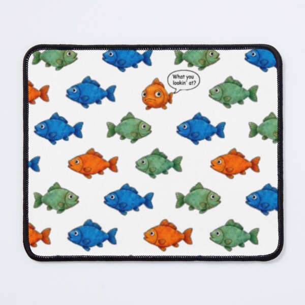 Item preview, What You Lookin' At? Funny Fish Pattern Art, Humorous Orange Fish Cartoon Design, Quirky Ocean Illustration designed and sold by TerScott.